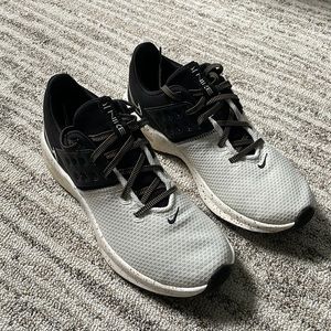 Women’s Nike Air Max Bella. White/Black/Gold. Size 8. Gently worn.